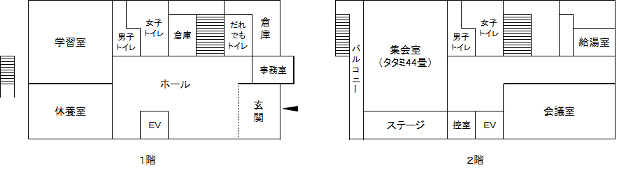 鳥居場会館　平面図