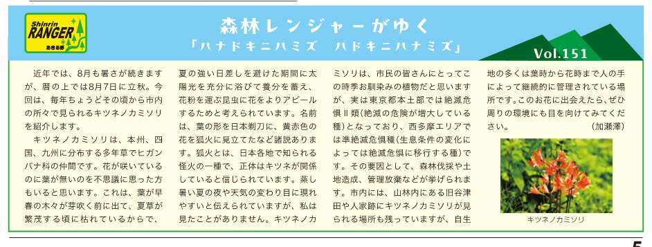 森林レンジャーがゆく（151）