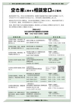 空き家に関する相談窓口のご案内