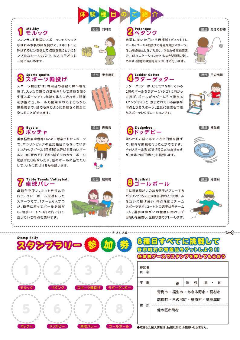 第34回西多摩地域広域行政圏スポーツ大会スポーツフェスタチラシ裏